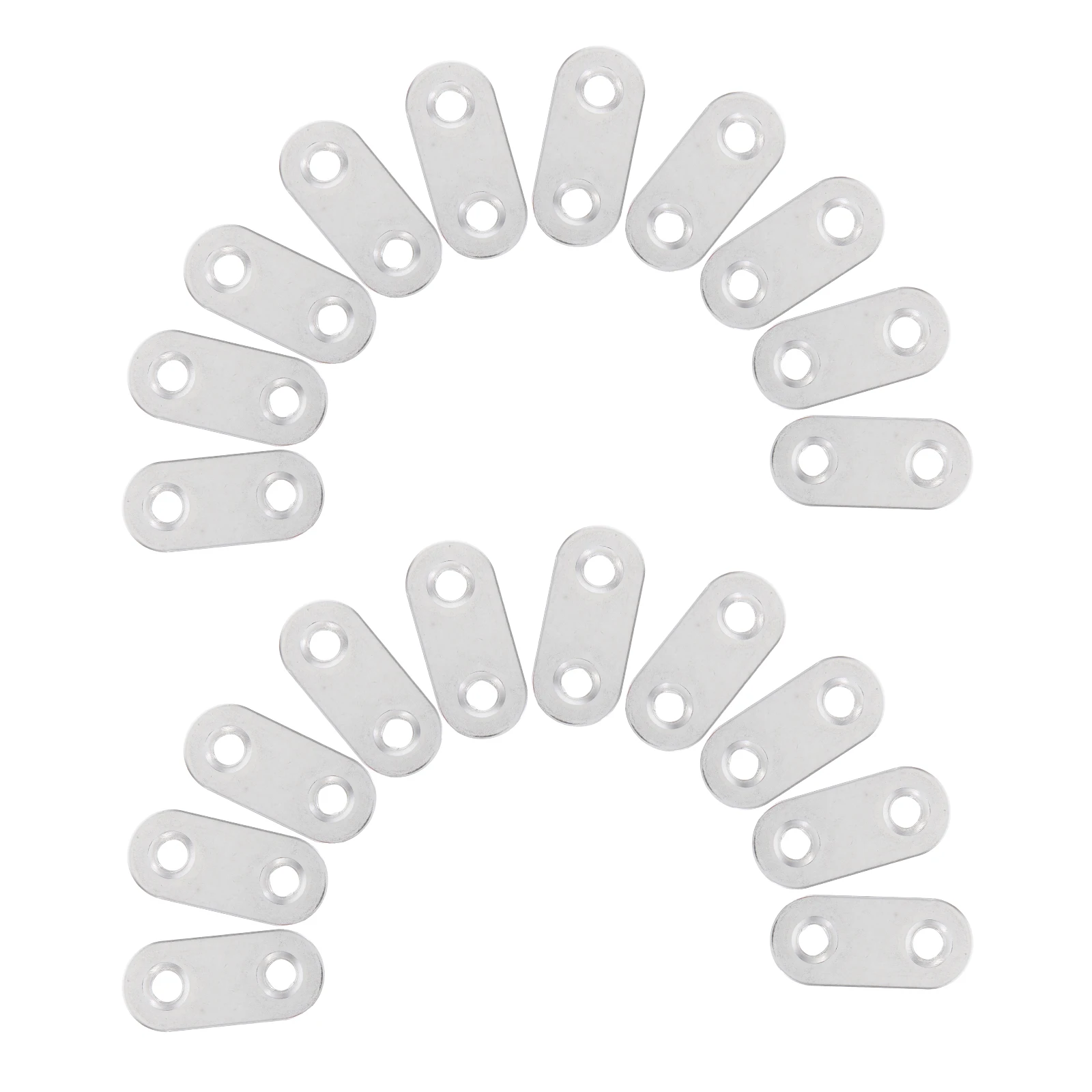 

20 Pcs Flat Brackets Straight Stainless Steel Heavy Duty Corner Brackets Cabinet Wardrobe Shelves Mounting Supplies Silver Color