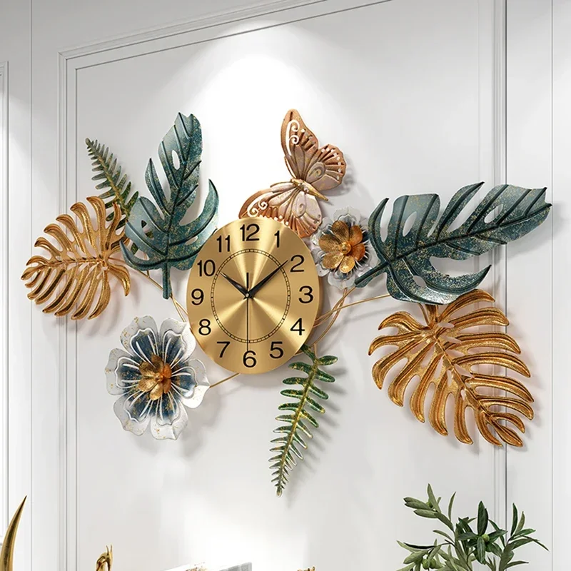 آلية الشمال ساعة حائط غرفة المعيشة الحديثة تصميم جديد ساعة حائط منبه صامت عناصر فريدة البندول سالا جدار ديكور L