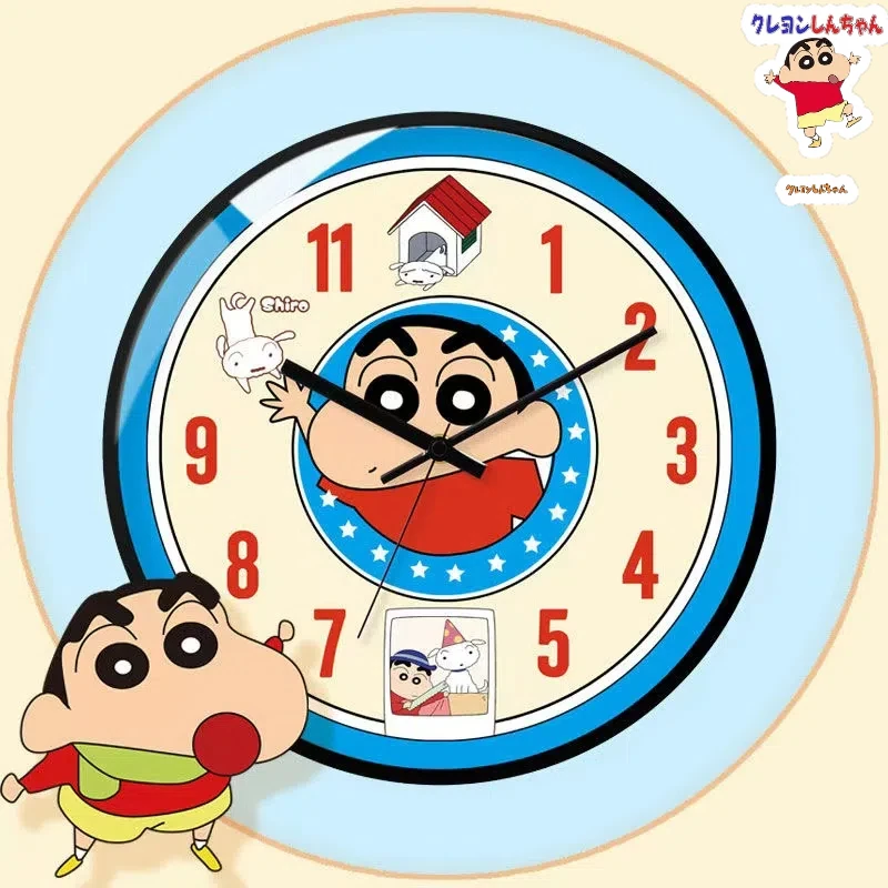 Kawaii Crayon Shin Chan Clocks Cartoon Cute Kitchen Bedroom Anime Silent Clocks Living Room Decoration Furniture Toys Girls ﻿