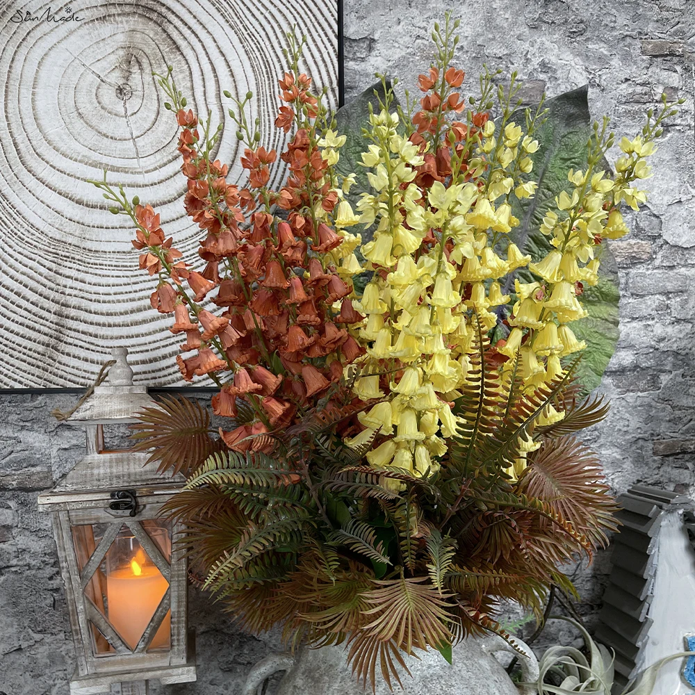 SunMade Vivid Valley Lily Branch Bell Flowers Autumn Home Garden Decor Fall Wedding Decoration Fleurs Artificielles White Flore