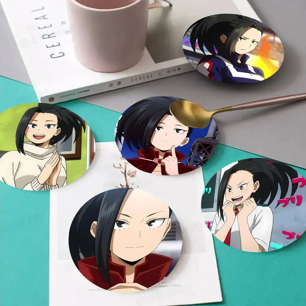 1pc Momo Yaoyorozu Anime Characters Wooden Coaster Colour Printing Cup Mat Home Desk Decoration Gifts