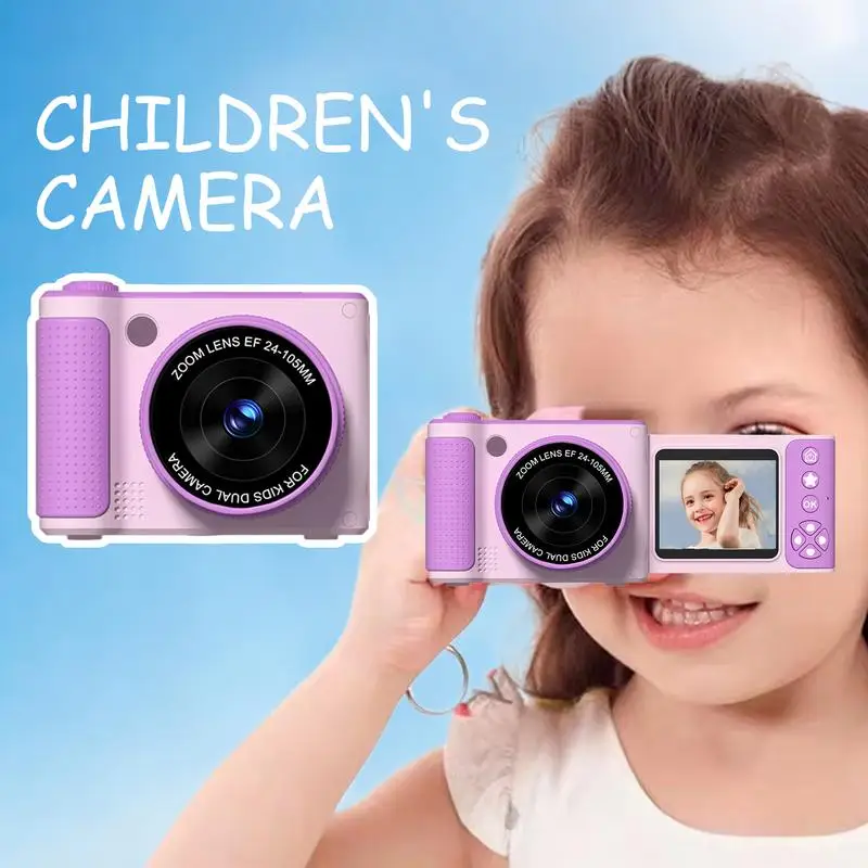 Cyfrowy aparat fotograficzny dla dzieci Kamera wideo HD dla dzieci Przewracanie okładki Edukacyjne wielofunkcyjne zabawki na zewnątrz do podróży