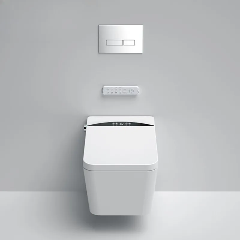 Automatic Clean Bowl Luxury Bathroom Set One Piece Wall Mounted Elongate Smart Coloured Bidet Toilet