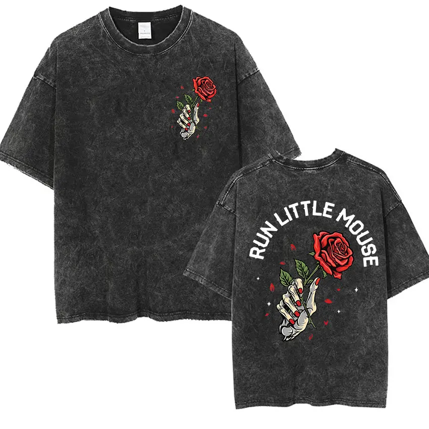 Vintage Washed Run Little Mouse T-Shirt Haunting Adeline Dark Romance Kurzarm-T-Shirts für Männer und Frauen Ästhetische Kleidung T-Shirt