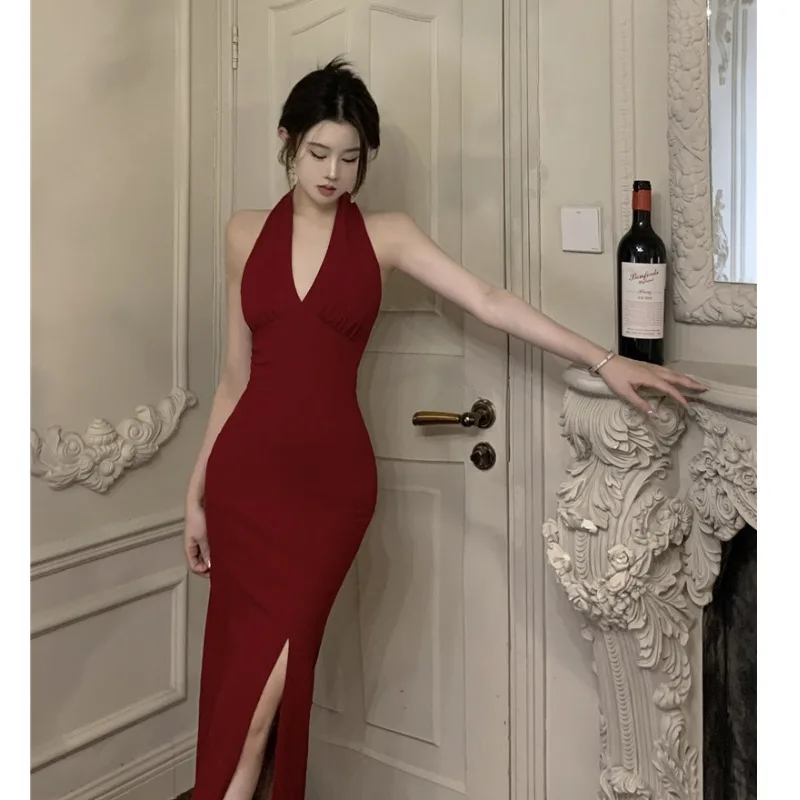 

Ele Bal Split Neline Dr Godd Sle Summer Hepburn High Faion Sensual Long Dr Корейская версия V-ne H-pe