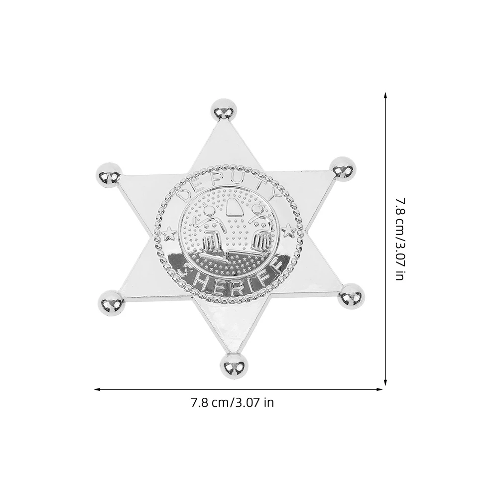 10 Pcs Police Badge Western Sheriff Star Lapel Kids Party Toy Brooches Halloween Costume Medal Festive Decorations