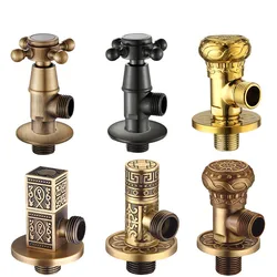 Tuqiu Angle Valve Water Control Valve Antique Corner Valve Bathroom Tap Water Valve 1/2*1/2 Stainless Steel Black Angle valves