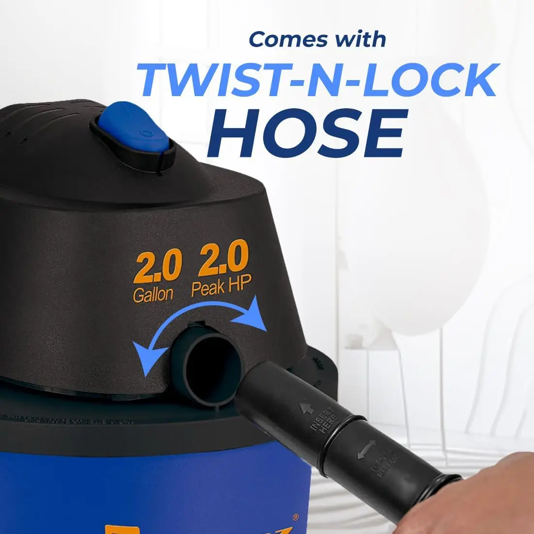 WD-2L Wet Dry Vacuum Cleaner, Portable, 2.0 Gallon/2.0 HP Powerful Vacuum Cleaner And Blower For Dry And Wet Messes, Acc