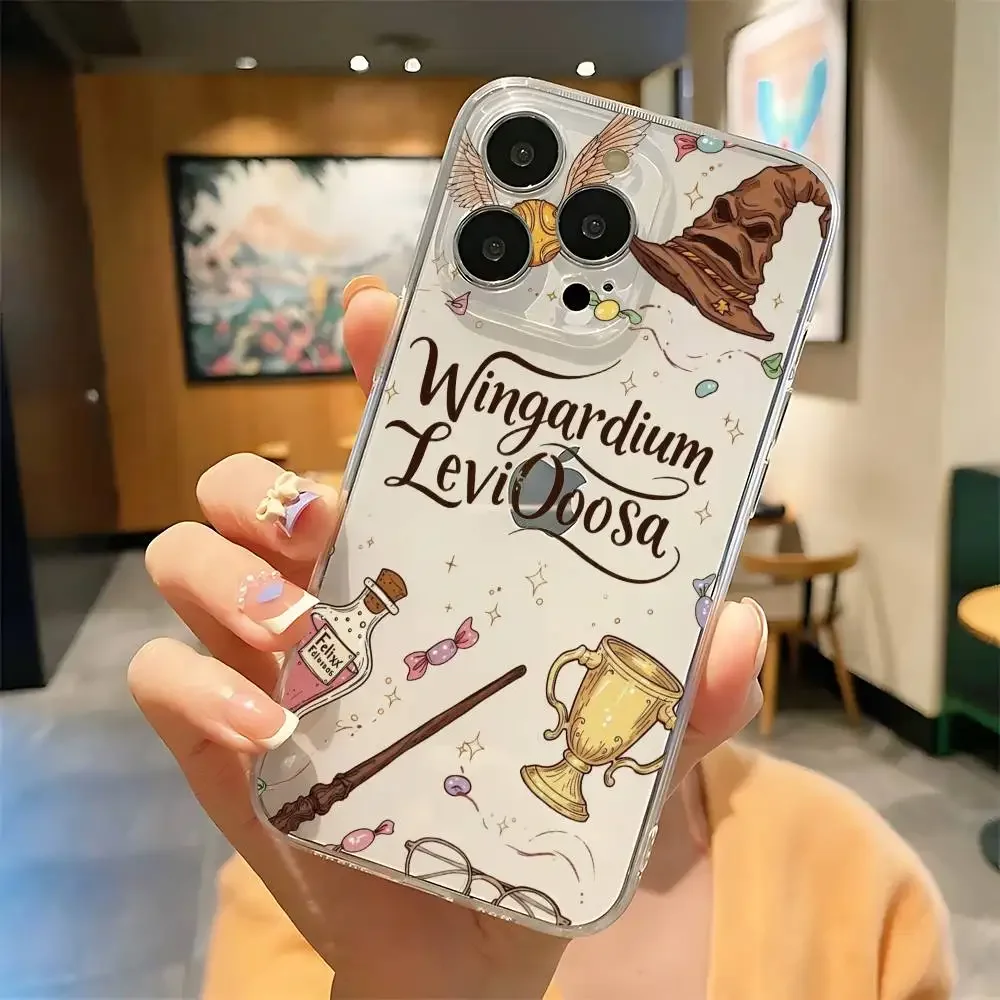 H-Potters Wand Harries Phone Case For IPhone 17 16 15 12 11 Pro Max 14 Plus 13 Mini Clear Cover Soft Funda view 5