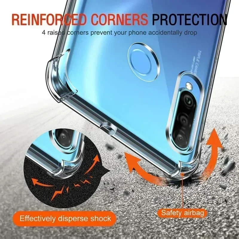 Clear Case Voor Huawei P30 Lite P20 Plus P30 P40 Lite E P50 P60 Pro Dikke Schokbestendige Siliconen Telefoon cover Funda