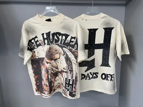 26SS Y2K High Quality American Retro Trendy Fashion LIFE HUSTLERS 100% cotton large size loose Men's Women's T-Shirt