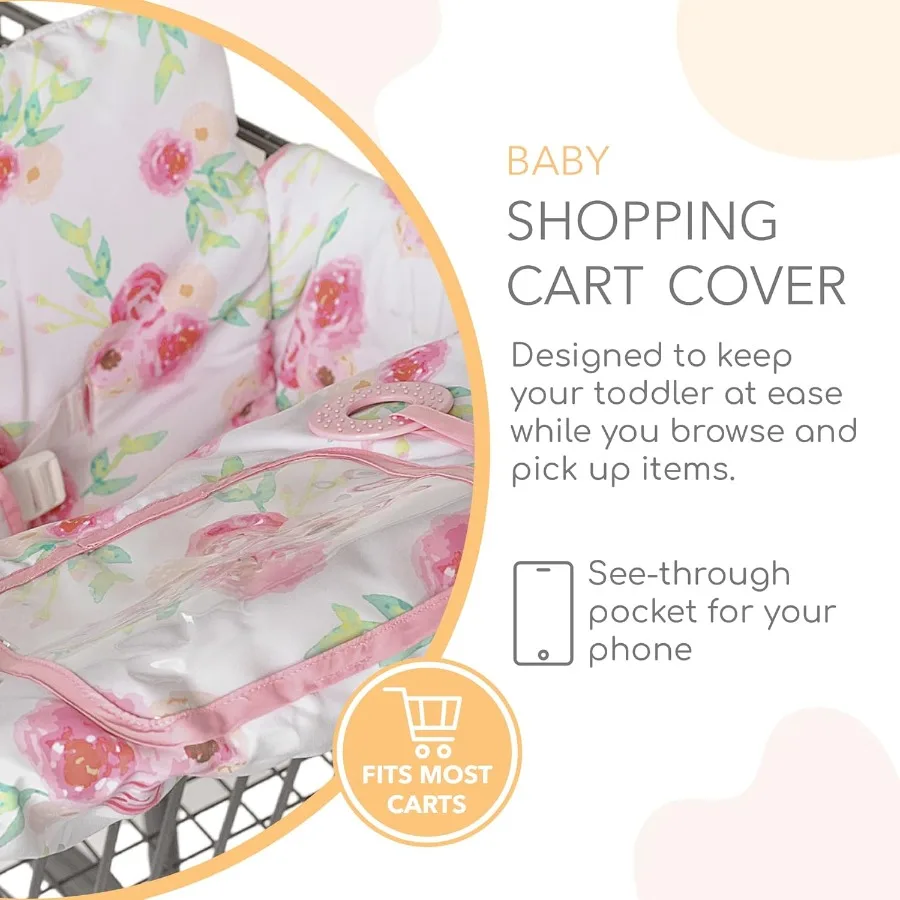 Pokrowiec 2w1 na krzesełko do karmienia i wózek na zakupy dla dziecka, wygodny pokrowiec na wózek spożywczy, uniwersalny pokrowiec na wózek dla niemowląt