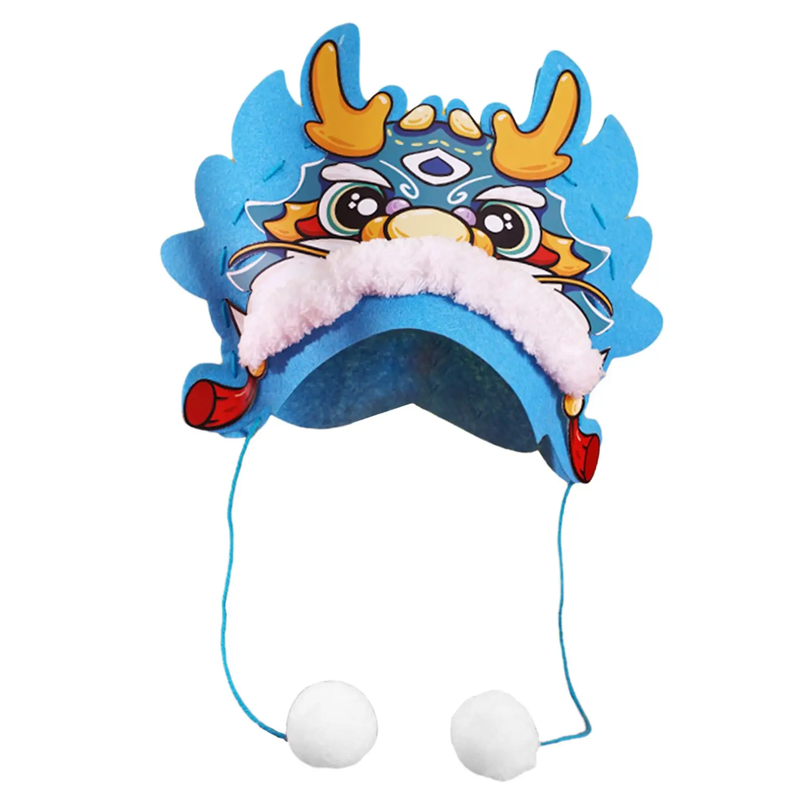 السنة الصينية الجديدة التنين قبعة DIY الحرفية زخرفة التنين قبعة لطيف الحيوان قبعة الأبعاد رأس التنين قبعة سنة التنين DIY قبعة