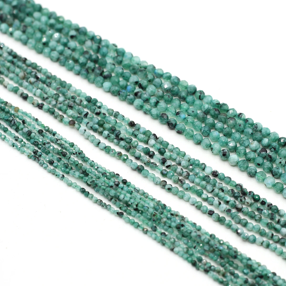 2/3mm Natural Stone Greener Round Faceted Spacer Crystal Beads for Jewelry Making Supplies DIY Necklace Bracelet Accessories