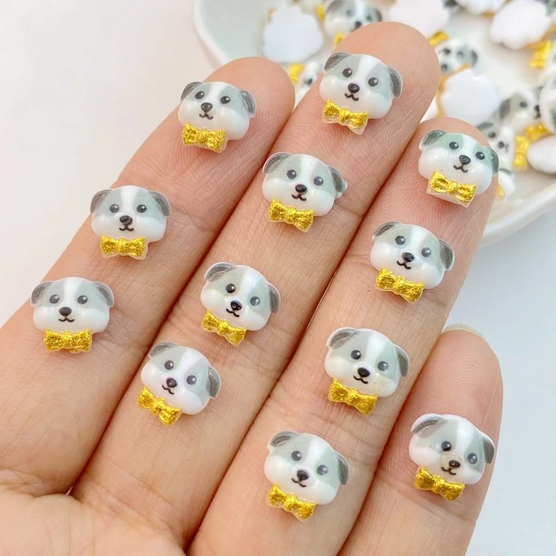 50Pcs New Cute Resin Mini Cartoon Dog Flatback  Jewelry Making Manicure Hairwear Accessorie