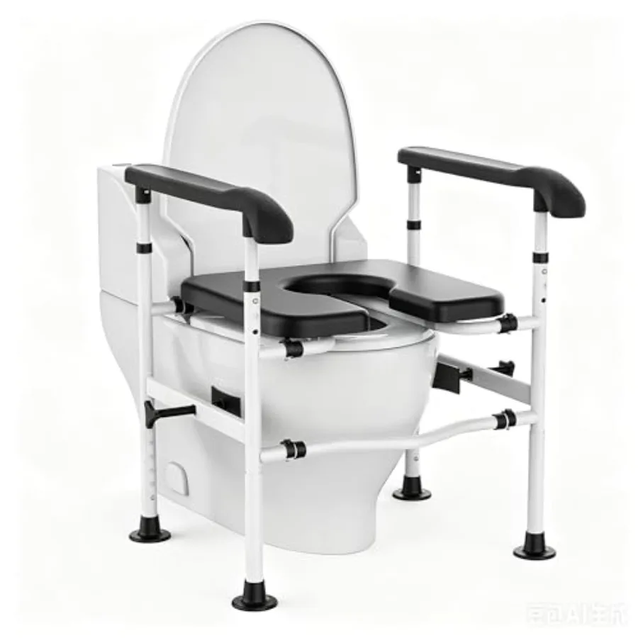 

Raised Toilet Seat with HandlesToilet Seat Riser for Seniors with Adjustable Height and Width for Elderly Handicap Pregnant Med