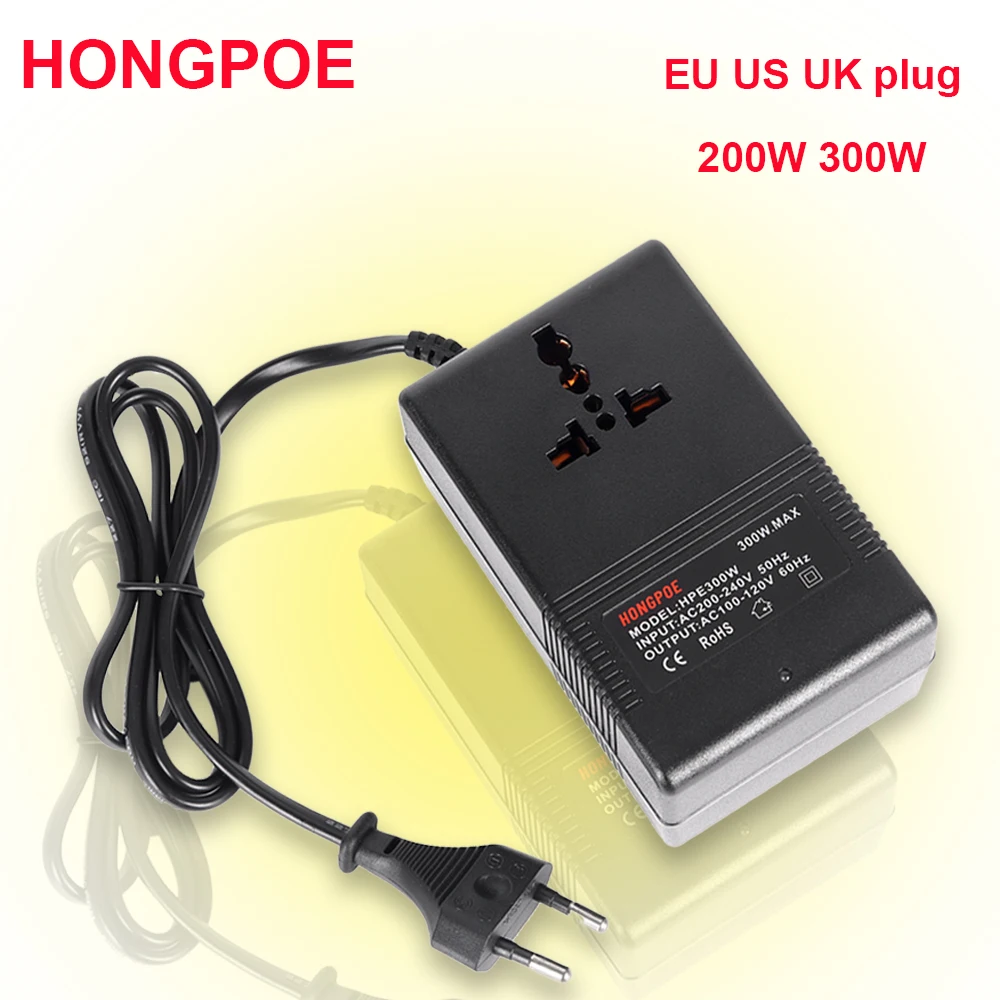 200W 300W Voltage Converter 220V To 110V or 110V to 220V Transformer Step Down Transformer Voltage Converter Travel Adapter