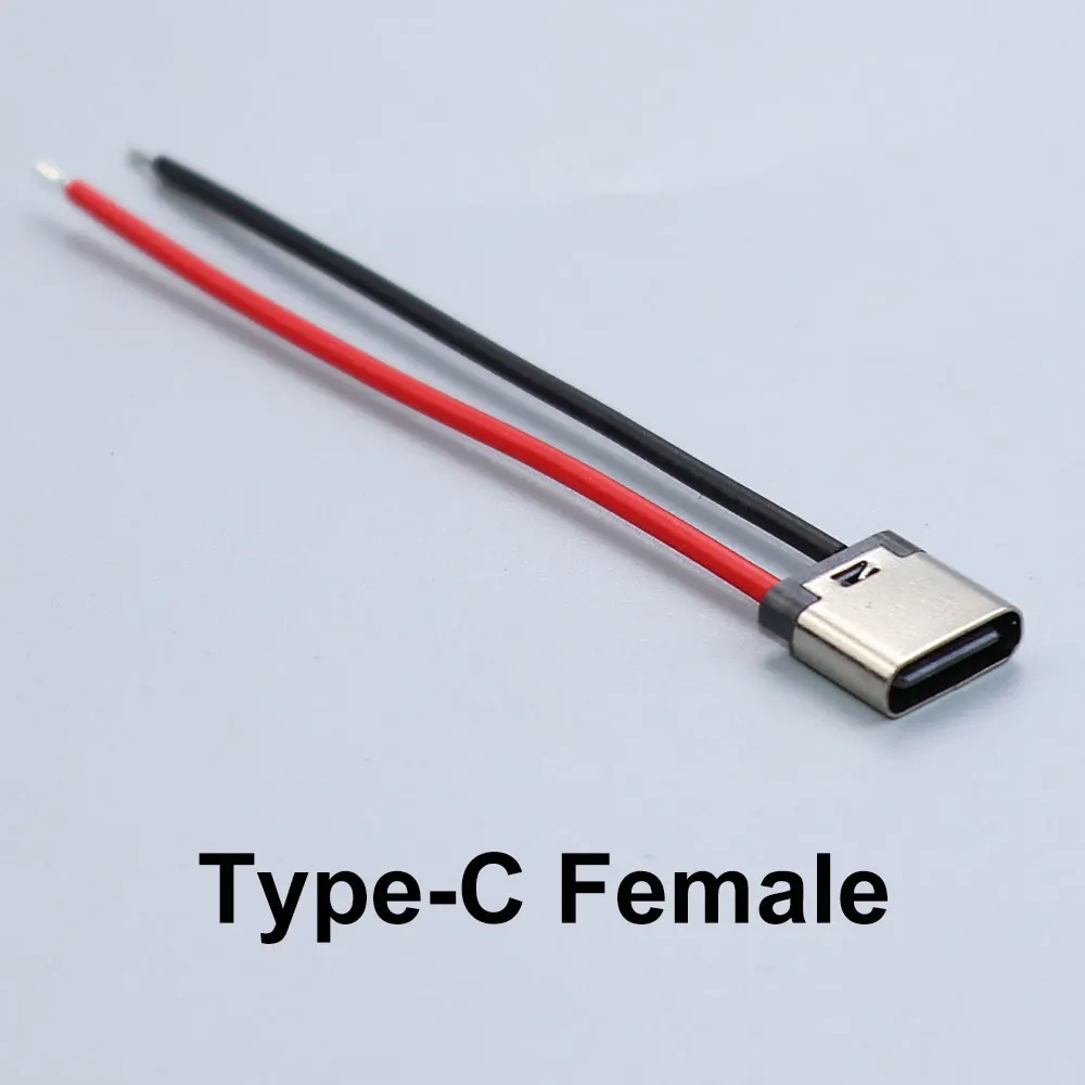 JCD 2-Pin Micro-USB Typ-C Stecker Buchse Schweißkabel Steckverbinder Gerade für Handy-Ladeanschluss Ladebuchse