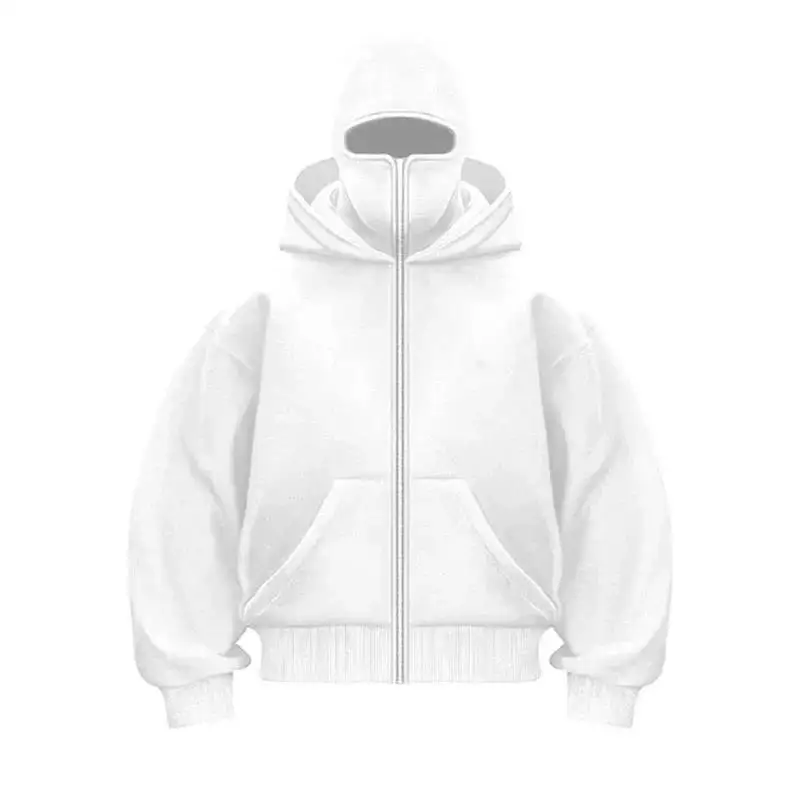 بالاكلافا الرجال الرمز البريدي هوديي الشتاء الدافئة عارضة البلوز Y2K مع مقنعين قناع الوجه سستة تصميم سترة رياضية الأنشطة في الهواء الطلق