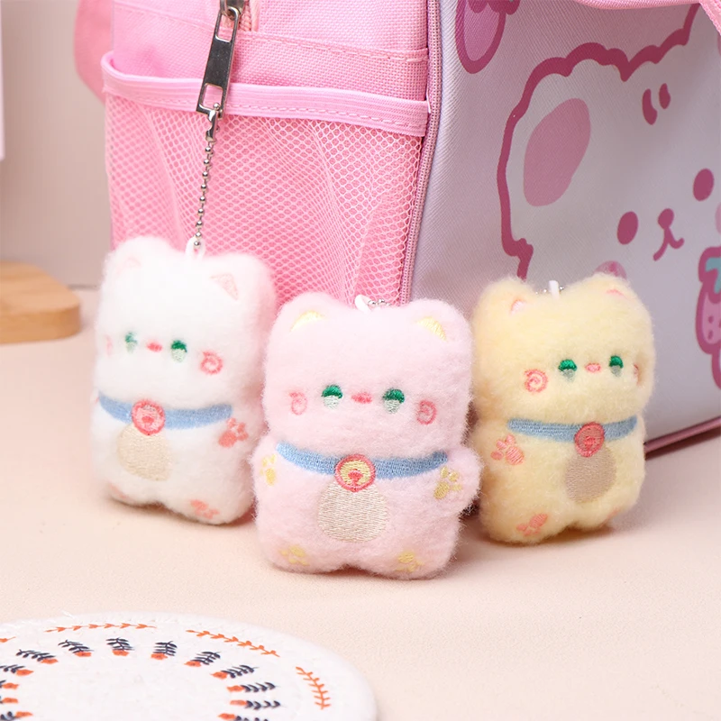 8.5*6cm dos desenhos animados de pelúcia gato boneca brinquedo estridente boneca animal de pelúcia chaveiro saco pingente mochila encantos chave titular crianças presentes