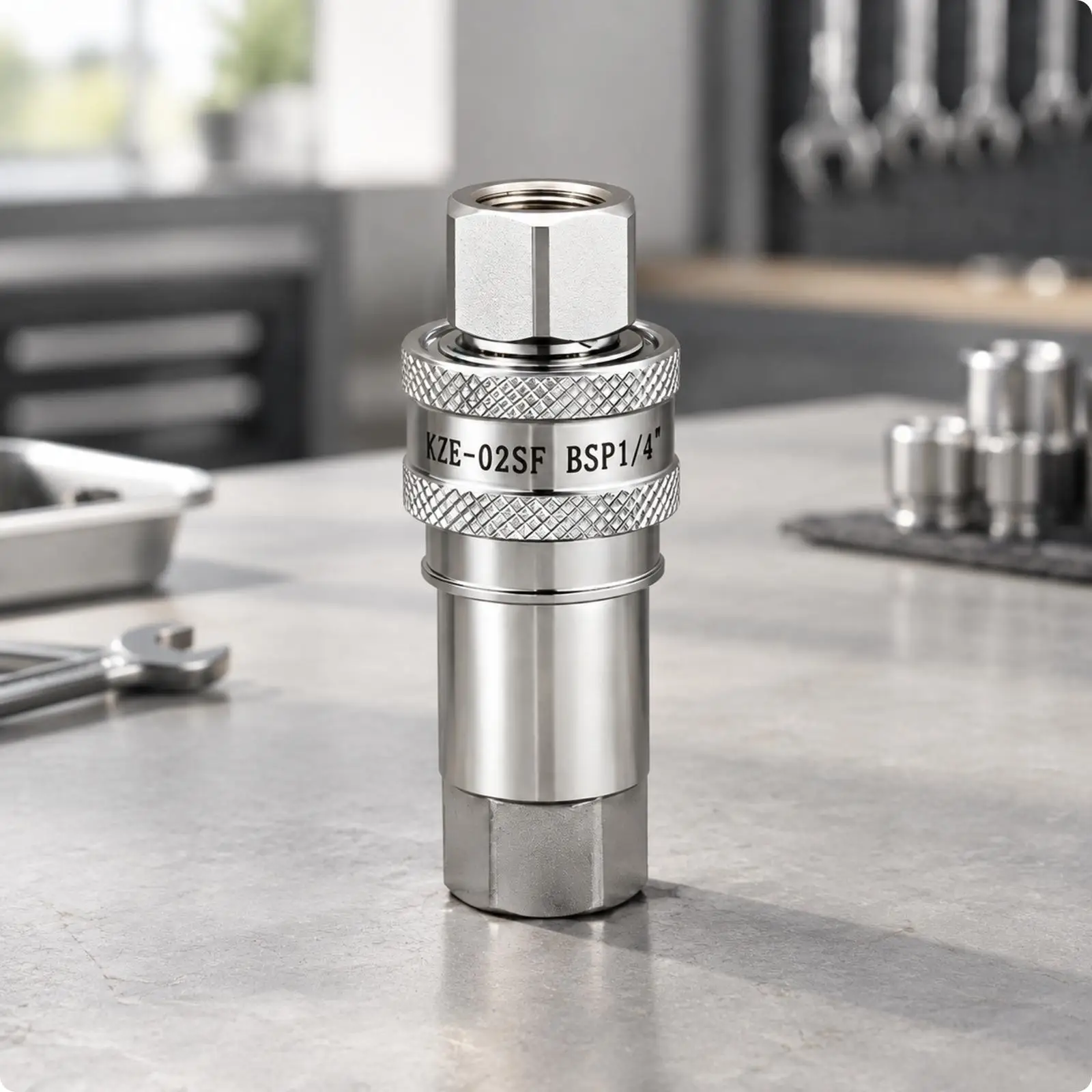 Hydraulic Quick-Connect Coupling Corrosion-Resistant Hydraulic Quick Coupling with Self-Sealing Valve Leak Proof Heavy Duty