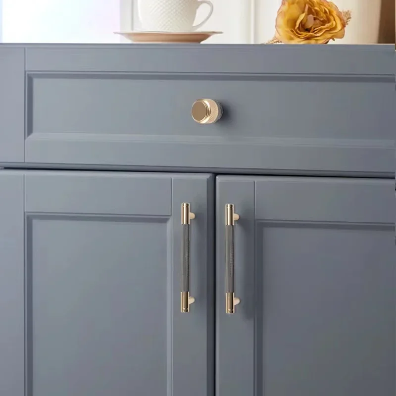 Nordic Furniture Cabinet Wardrobe Handle Grey Gold Solid T Bar Luxury Kitchen Cupboard Drawer Door Pull Room Home Round Knob