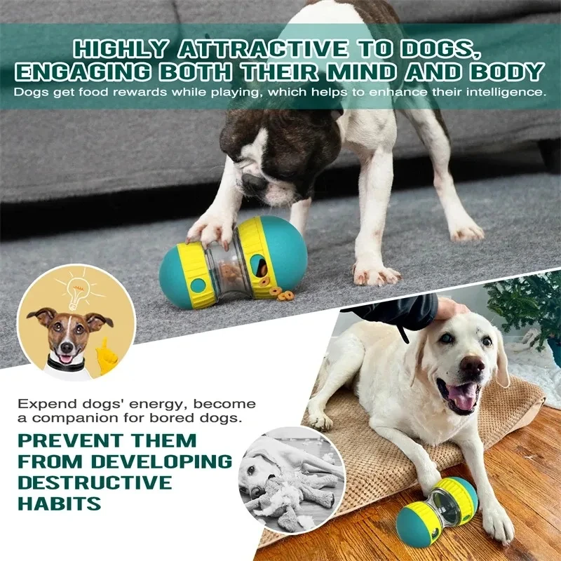 Dog Tumbler Leaky Food Ball Toy Slowly Feeding Rolling Ball Protects Stomach Increase Intelligence Dog Cat Toy