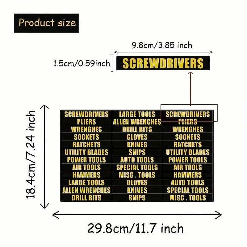 Tool Box Label Sticker, 36pcs/set Self Adhesive Tool Box Label Sticker, Office Stationery & Supplies