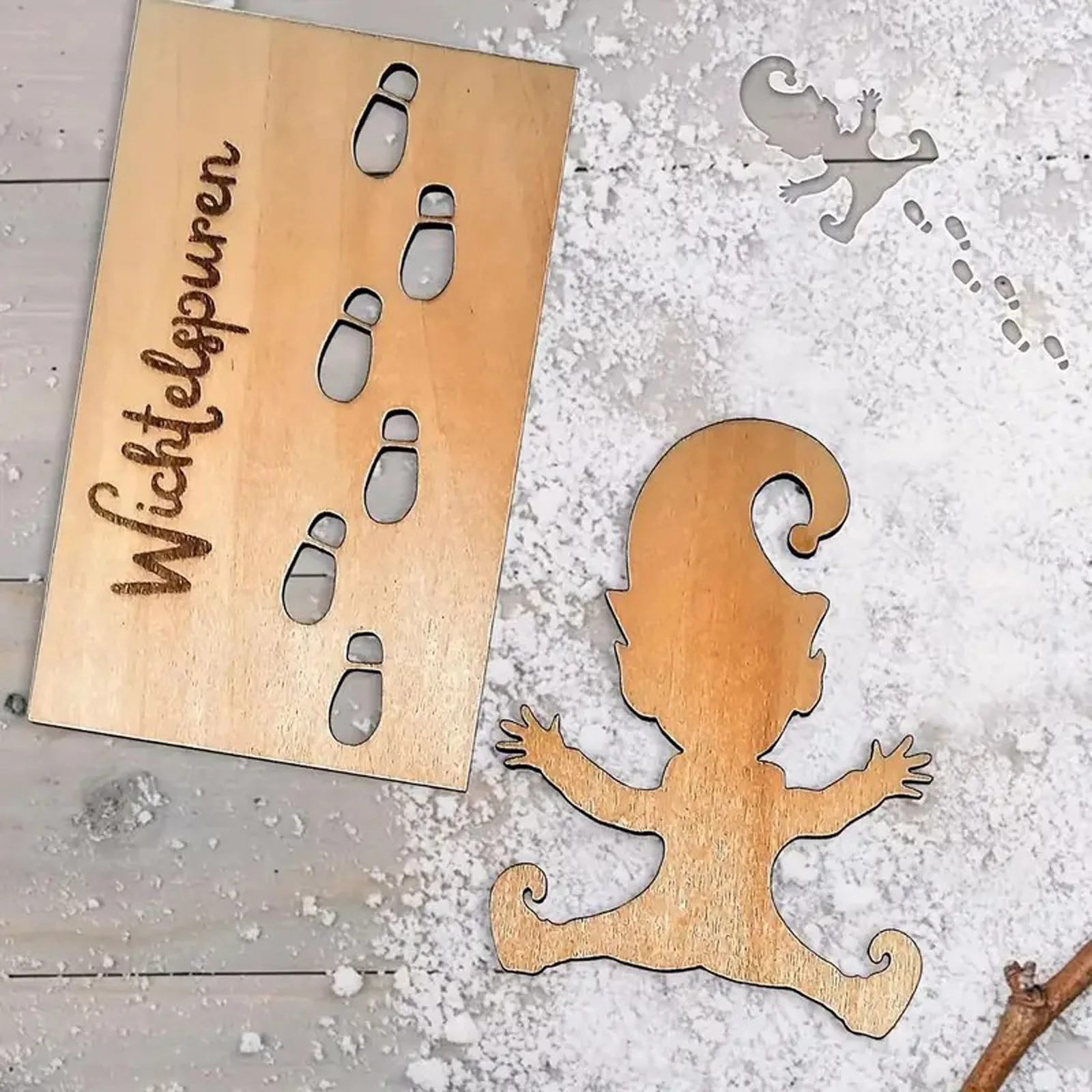 مجموعة قالب بصمة قزم عيد الميلاد، قالب قزم مقطوع خشبي، ديكور منزلي للحفلات، هدية مثالية لعيد الميلاد للأطفال