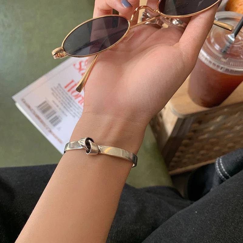 High Quality Trendy Knot Design Retro 925 Sterling Silver Female Bangle Jewelry Women Party Gifts 2026 New Arrival