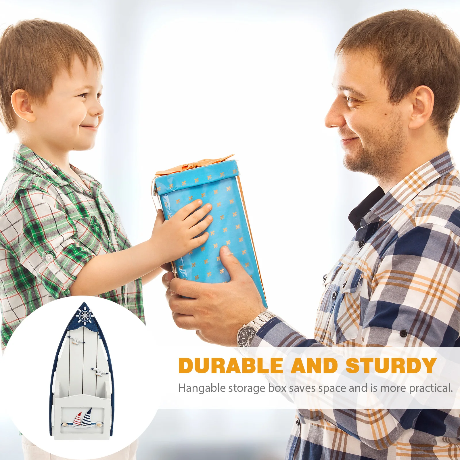 

Wooden Key Holder Pen Storage Box Wall Mountable Home Decor Container Strong ganizer Small Item Mediterranean Style Ship