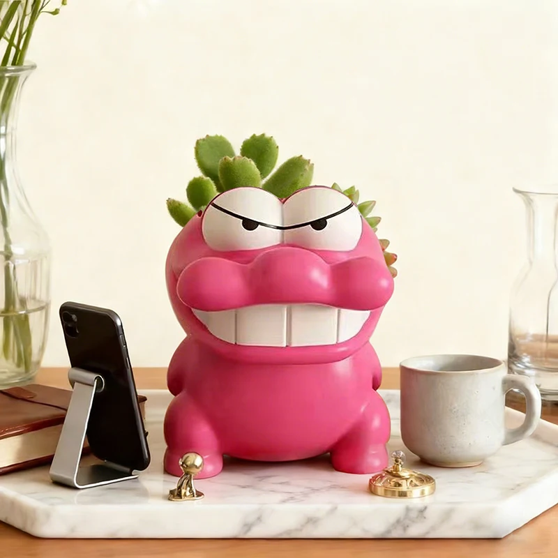 Cute Crocodile Flowerpot Green Potted Plants Container Home Courtyard Garden Decoration Resin Handicrafts Ornament Gift