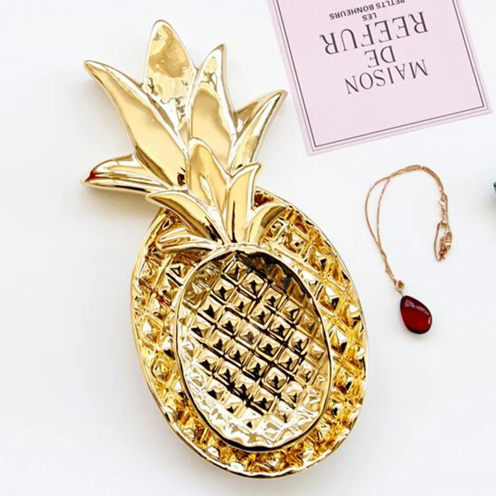 

Ceramic Pineapple Shaped Jewelry Tray Organizer Decorative Jewelry Dish Plate Desktop Ornament for Ring Necklace Bracelet Earrin