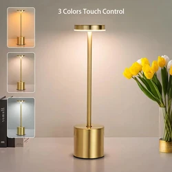 Classic Wireless USB Rechargeable 3 Colors LED Table Lamp Touch Sensor Desk Lamp Bar Ambient Night Light Outdoor Bedroom Decor