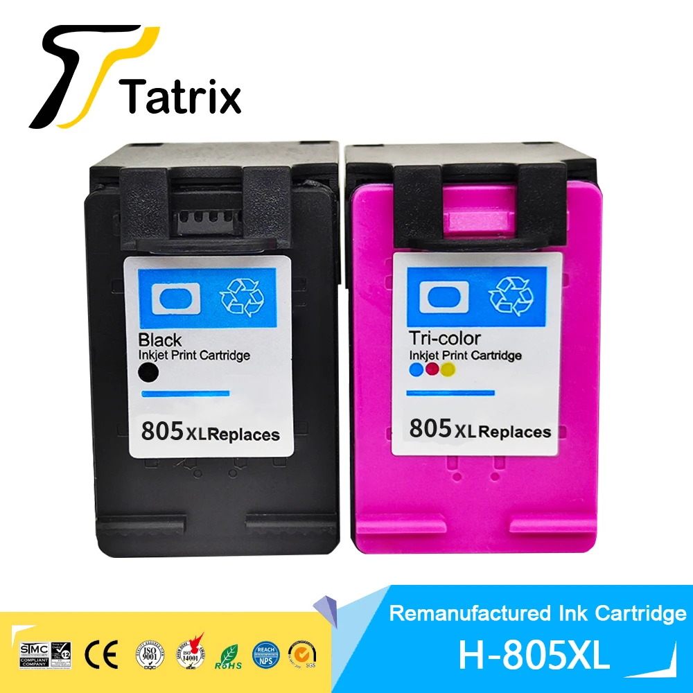 Tatrix for hp 805 805XL Premium Remanufactured Color Inkjet Ink Cartridge for HP DeskJet 1210/ 1212/2330/23322335/2720/2721/2722