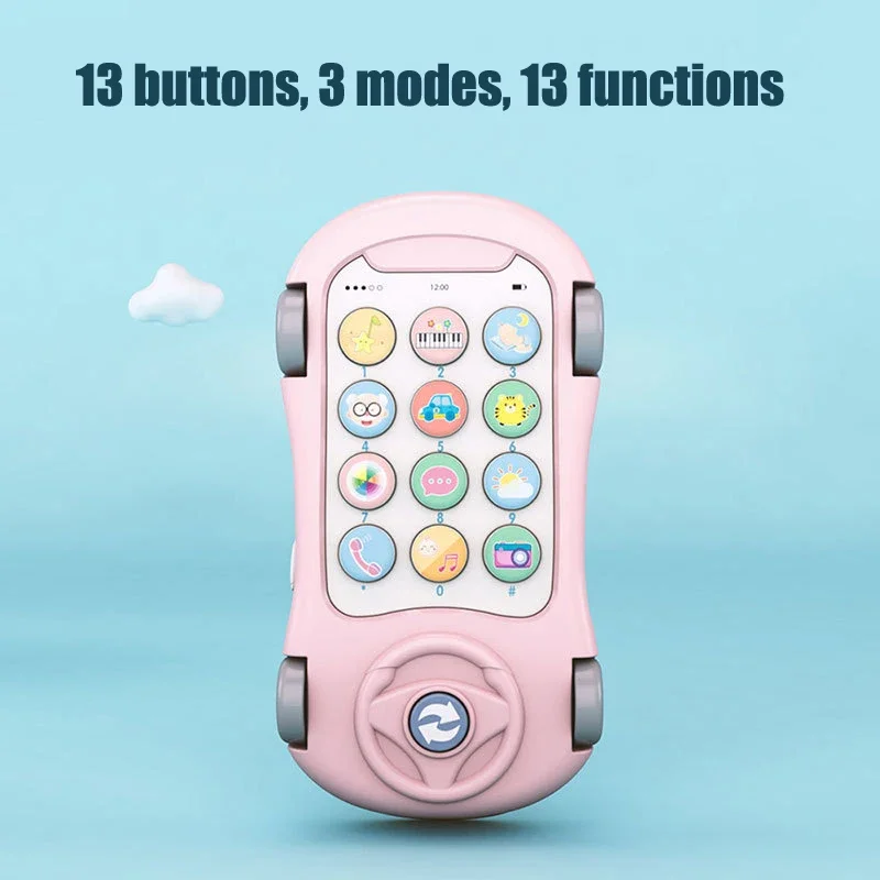 Baby Phone Toy Music Sound Telephone Sleeping Toys with Teether Simulation Toys Phone Infant Early Educational Toy Kids Gifts