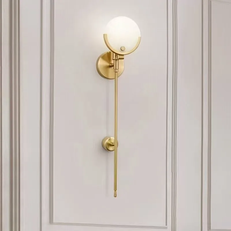 

Simple Post-modern Light Luxury Background Hotel Wall Lamp Creative Marble Corridor Living Room Bedroom Bedside Lamp