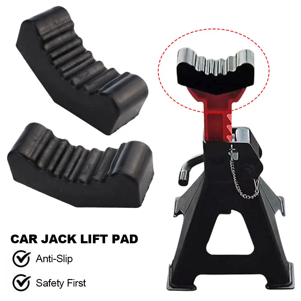 2Pcs Car Lift Jack Stand Pad Universal Rubber Slotted Car Jacks Adapter Pads Lifting Frame Safety Tools Grip Pinch Repair Tools