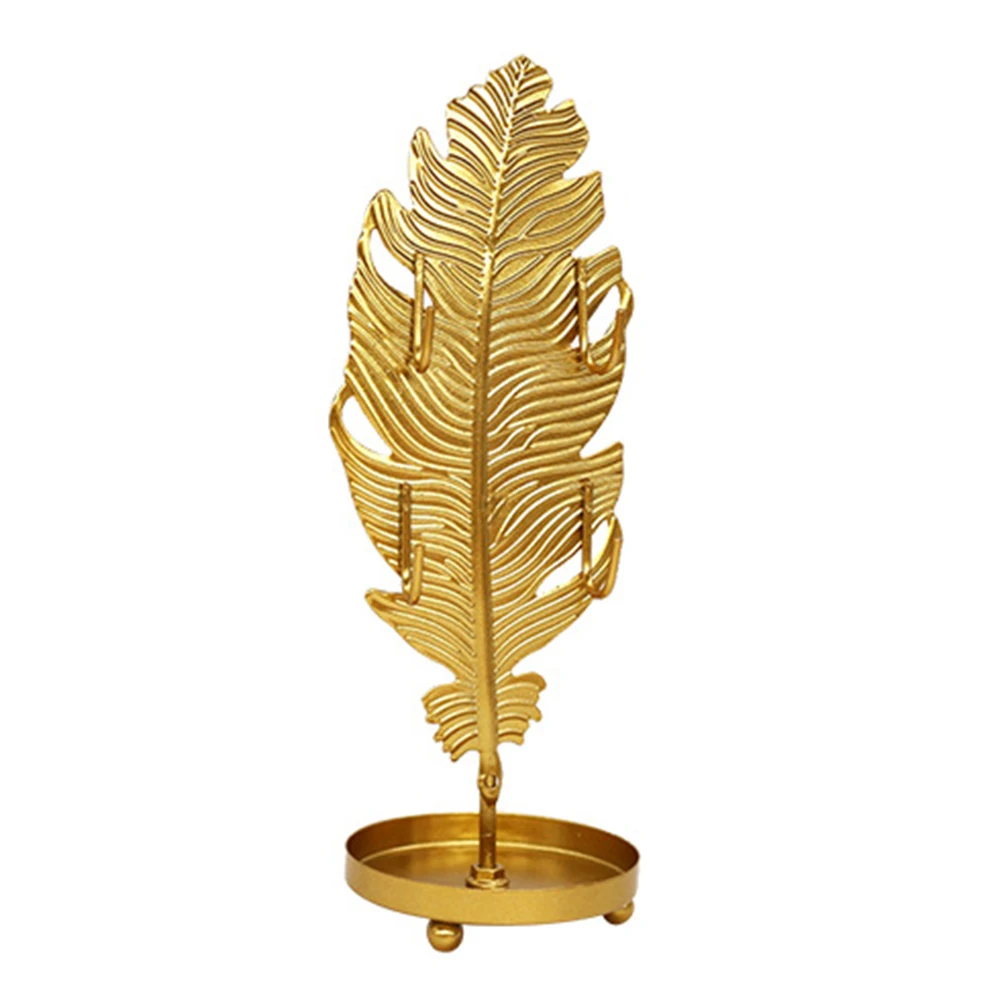 

1 pc Leaf Shape Jewelry Display Rack Iron Detachable Anti Rust Bright Storage Plate for Necklaces Bracelets Earrings Home Decor