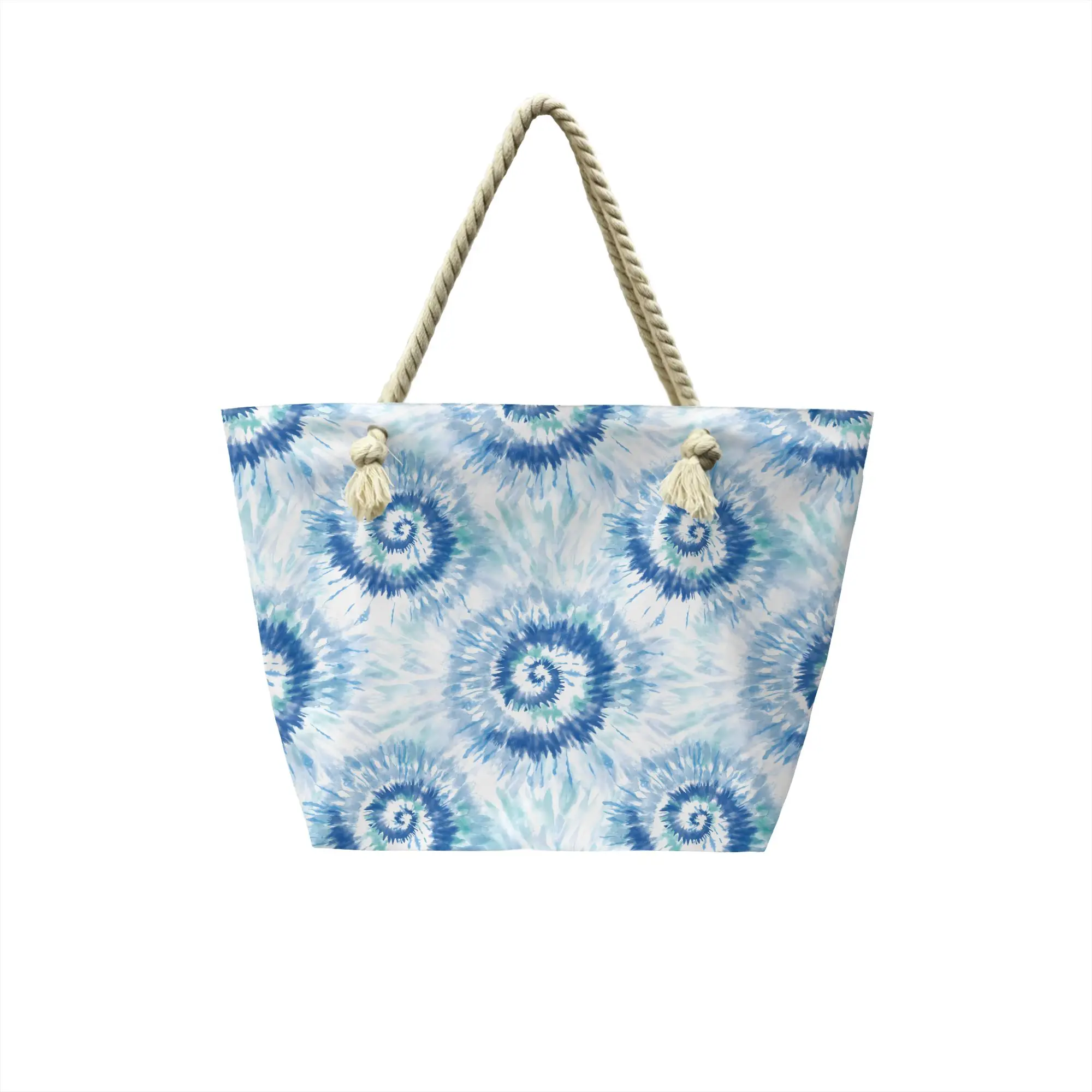 Blue Tie Dye Groceries Tote Shopping Bag Women Fashion Abstract Canvas Shopper Shoulder Bag Large Capacity Handbags