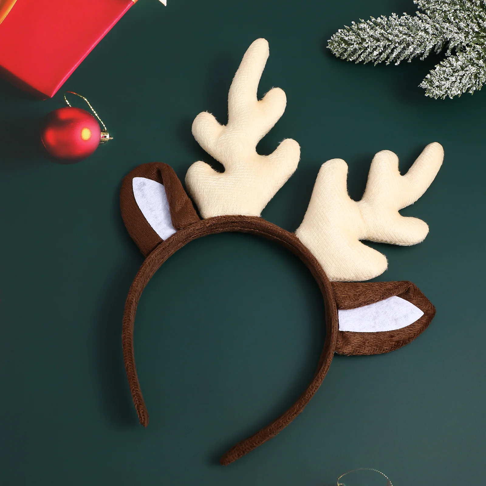 

Christmas Antler Headband Xmas Party Hoops For Women Deer Horn Hair Decor Holiday Photo Prop Hair Styling Tool