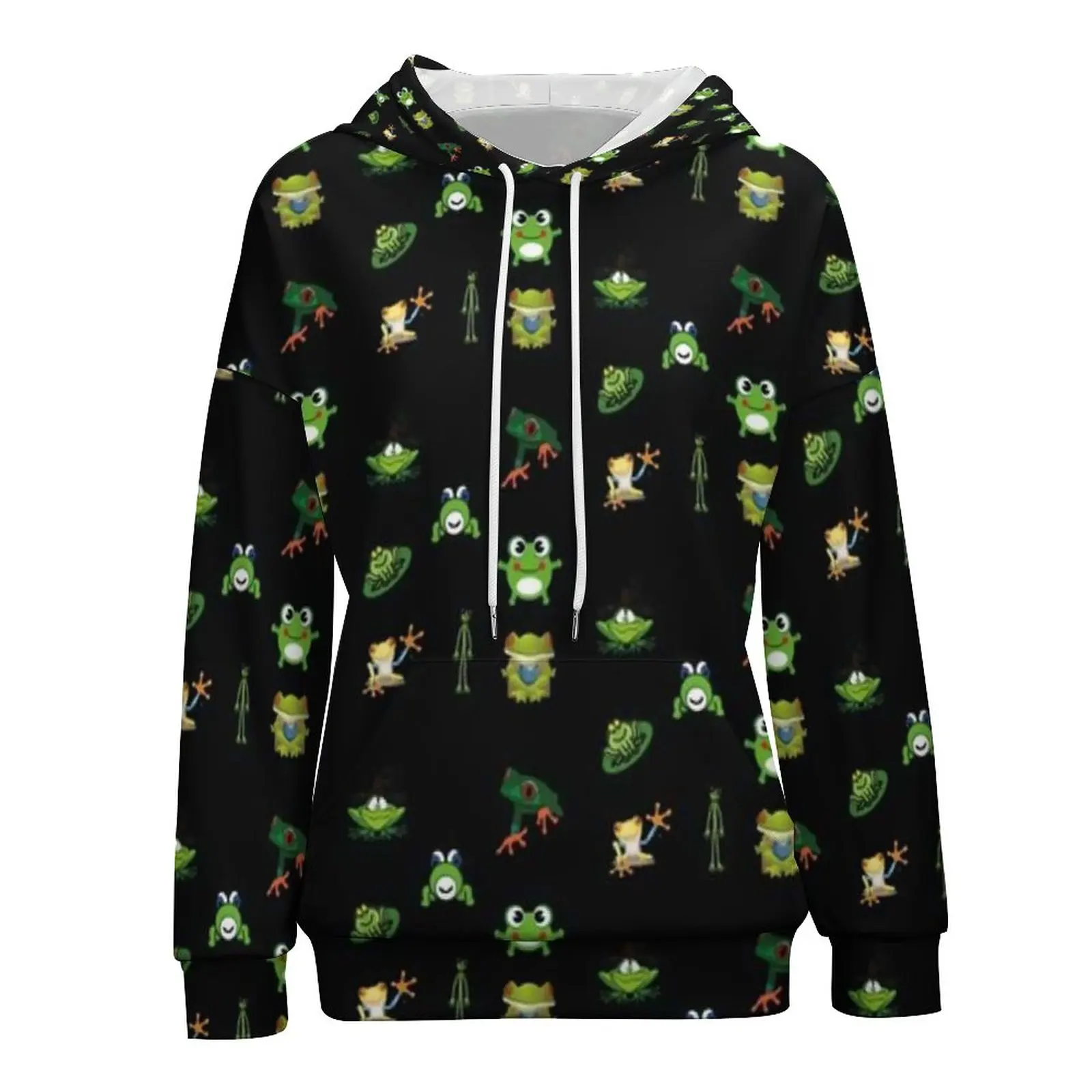 Funny Frog Hoodies Cute Cartoon Forgs Lovers Modern Hoodie Womens Street Style Graphic Hooded Sweatshirts Oversize Top