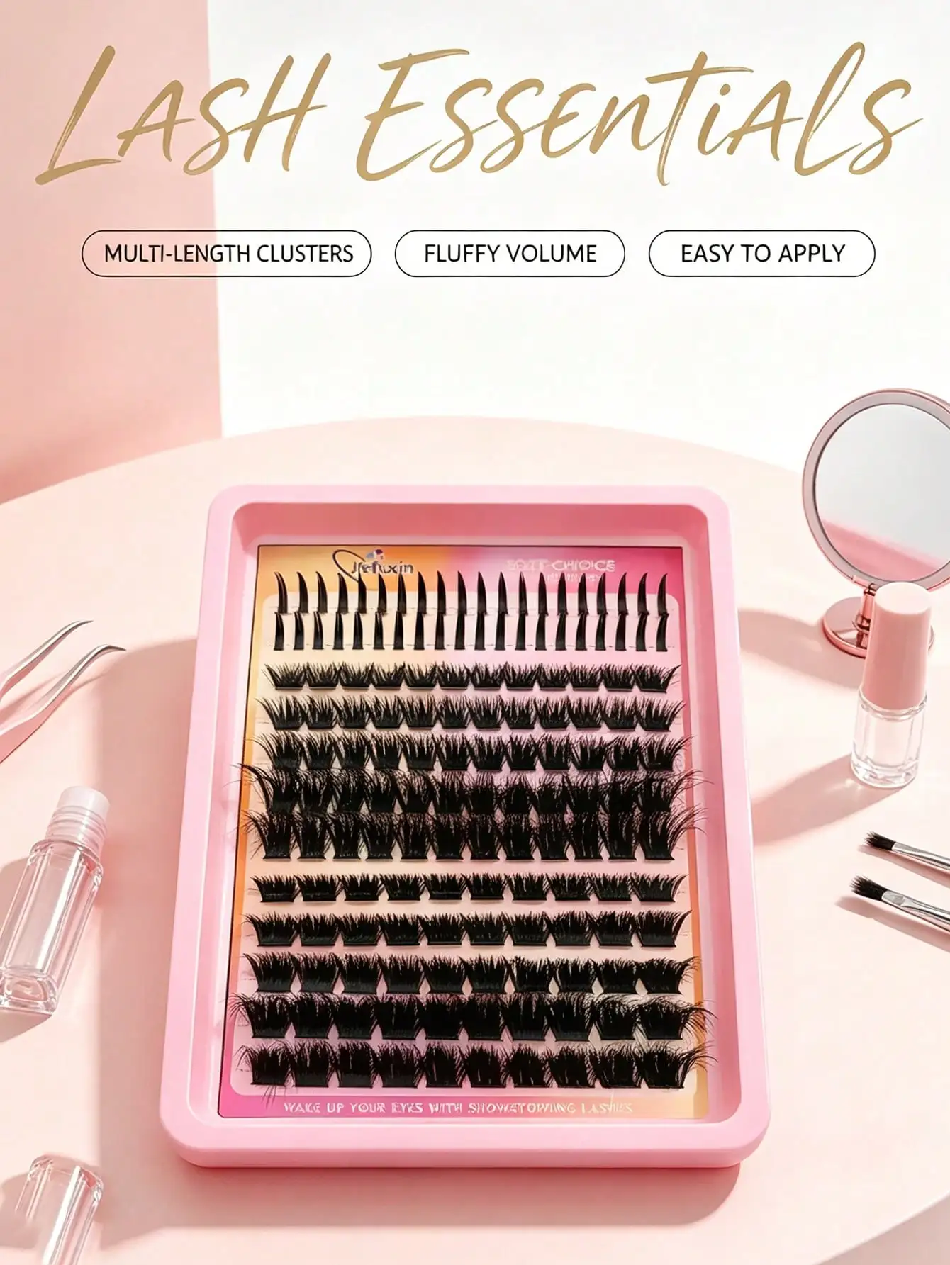12 Reihen gemischte DIY-Wimpernbüschel mit spitzer Spitze, 3D-Kunstnerzwimpern, weiche, feine Einzelwimpern, wiederverwendbar, leicht, natürliches Augen-Make-up – Detail 5