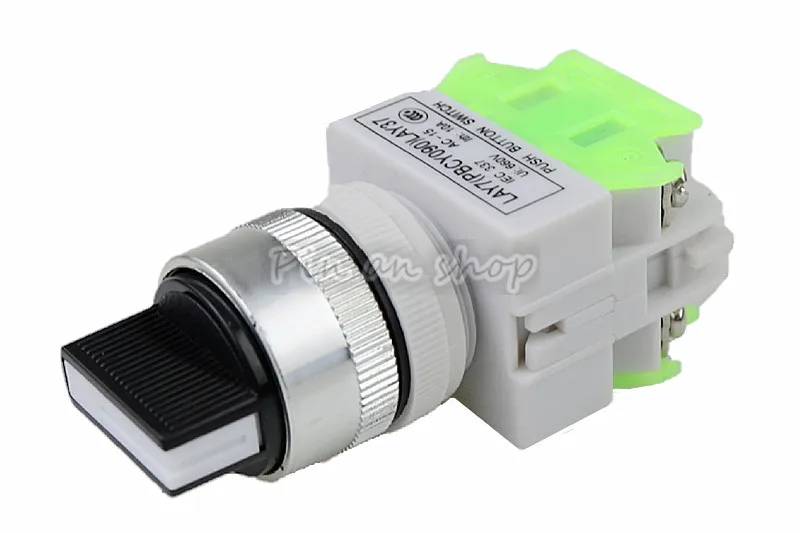 1PCS LAY7(PBCY090)LAY37 2 position ON-OFF  2NO Rotary switch knob button 22mm 4 Screws terminals 2 way small size