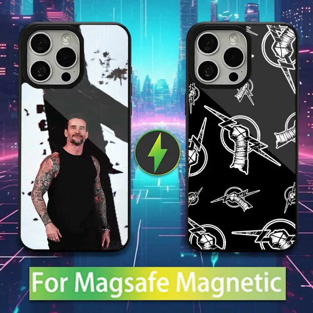 

C-CM P-Punk Fighting WWE Phone Case For iPhone 16,15,14,13,12,11,Pro,Max,Plus,Mini,Magsafe,Magnetic Wireless Charging Case