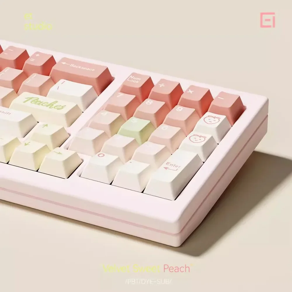 

Velvet Sweet Peach Theme Keycap 140 Keys PBT Thermal Sublimation Cherry Profile Custom Gaming Mechanical Keyboard Accessories