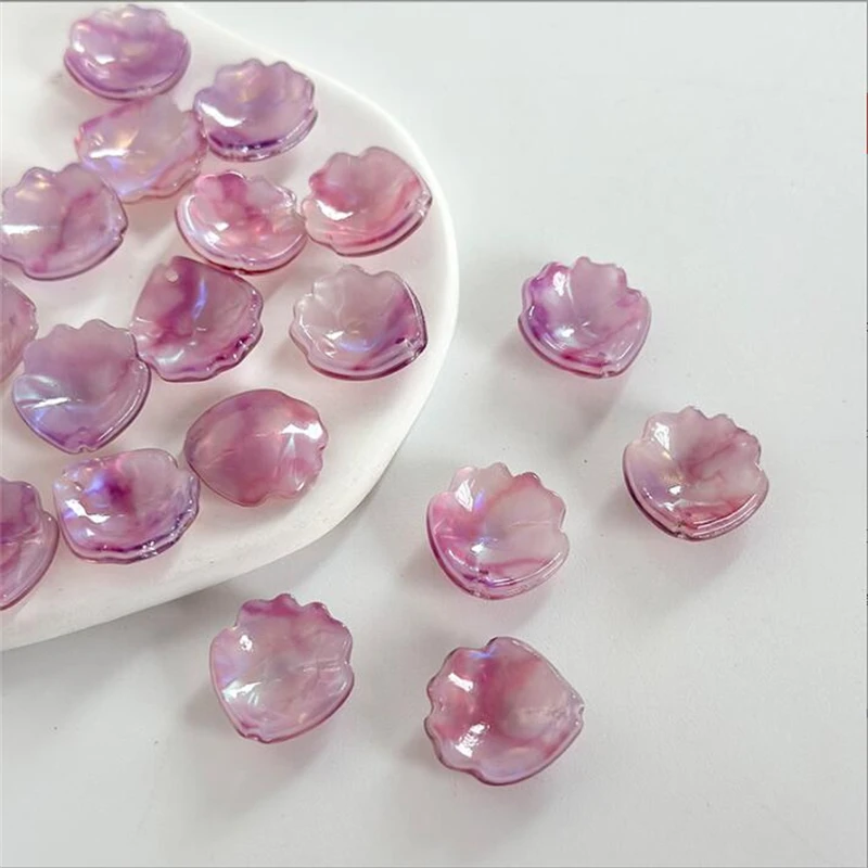 20pcs/lot new retro acetic acid flower beads acrylic petal charm connectors for diy hair jewelry making accessories material