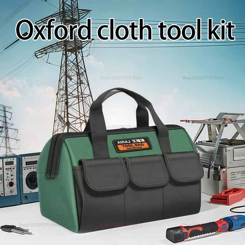 대형 전기 도구 가방 주최자 헤비 듀티 도구 파우치 가방 멀티 포켓이있는 방수 낙하 방지 보관 가방 Pochete
