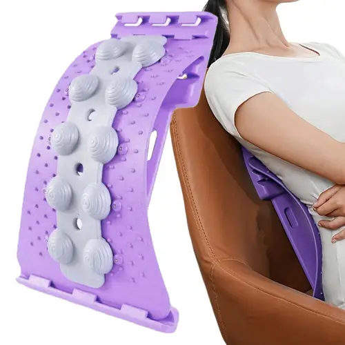 Imagen 2 del producto Ensanchador de espalda baja, tabla elástica Lumbar ajustable de 4 niveles, masajeadores manuales para corrección espinal, alivio muscular, nervio de hombro