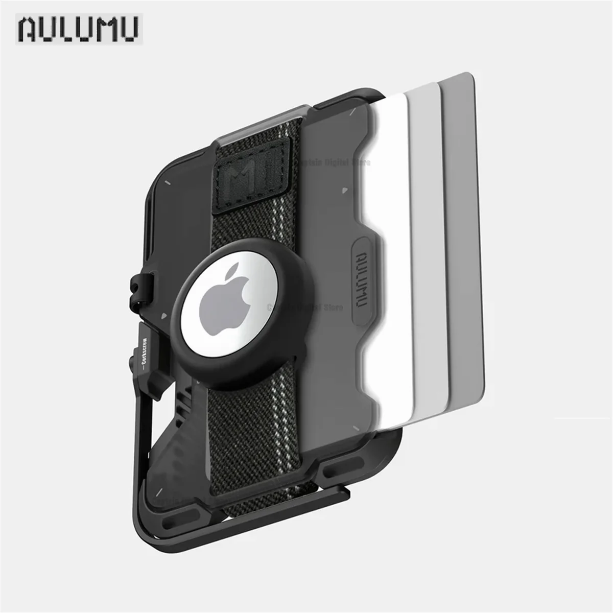 Aulumu G03 Translucent Gray Magnetic Wallet Card Case Compatible with MagSafe Multi Function Phone Stand Grip RFID Card IPhone